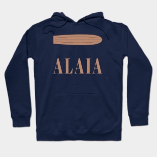 Alaia, Minimalist Surfboard Illustration Hoodie